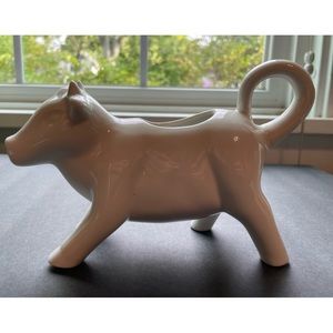 Creative Co-op white ceramic cow creamer.